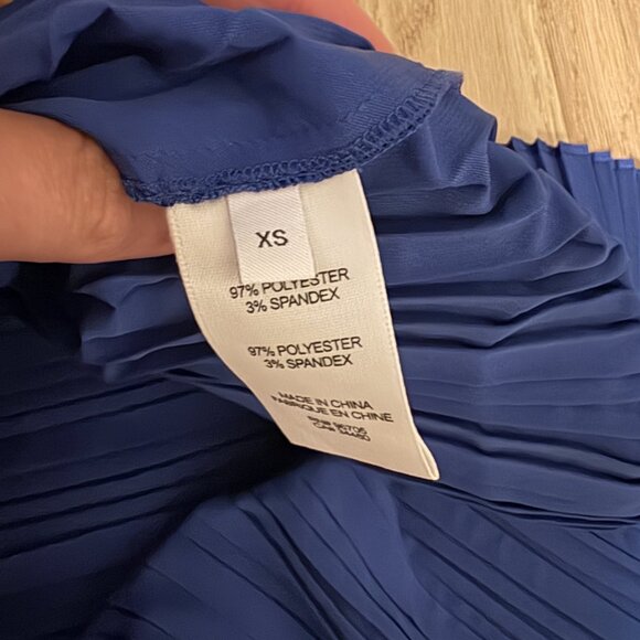 Rebecca Taylor Blue Pleated Sleeve Maxi Dress Size XS - Picture 7 of 7